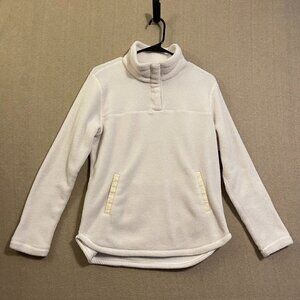 T&S Pullover Women's Small Cream Pockets Long Sleeves